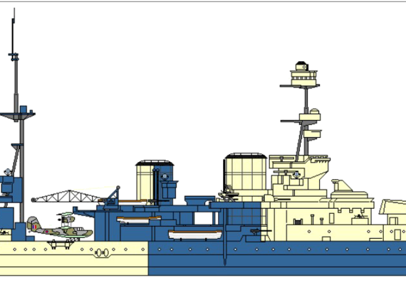 Корабль HMS Repulse [Battlecruiser] (1941) - чертежи, габариты, рисунки